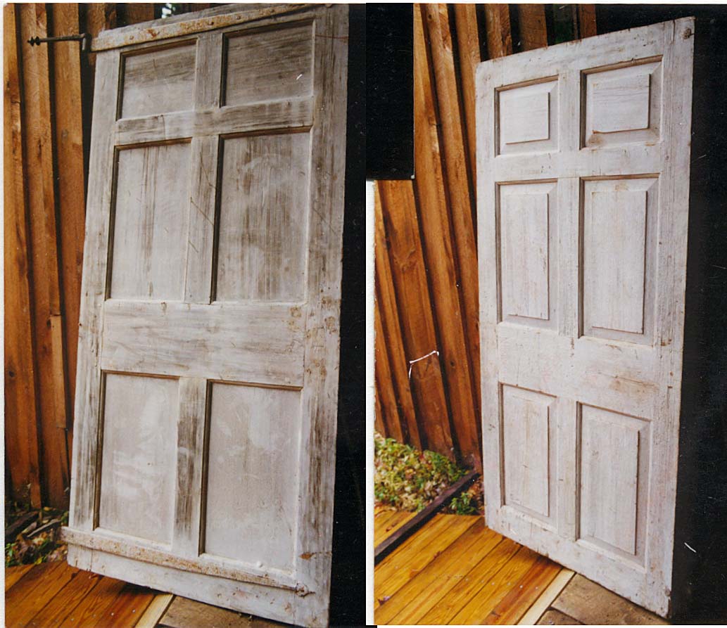 18th C. panelled front door w/ strap hinge